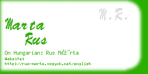 marta rus business card